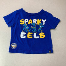 Load image into Gallery viewer, unisex NRL Official, Parramatta Eels Sparky cotton t-shirt / top, GUC, size 0,  