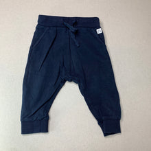 Load image into Gallery viewer, unisex LINDEX, navy organic cotton blend pants / bottoms, GUC, size 00,  