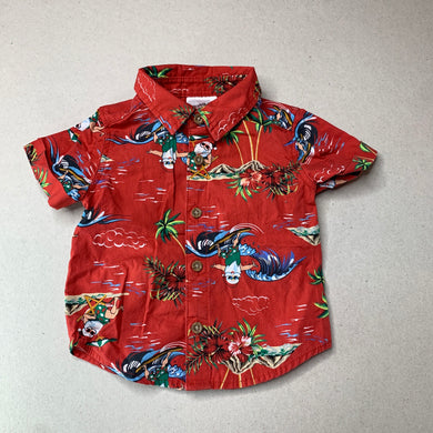 Boys Baby Berry, cotton Christmas short sleeve shirt, EUC, size 00,  