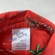 Load image into Gallery viewer, Boys Baby Berry, cotton Christmas short sleeve shirt, EUC, size 00,  