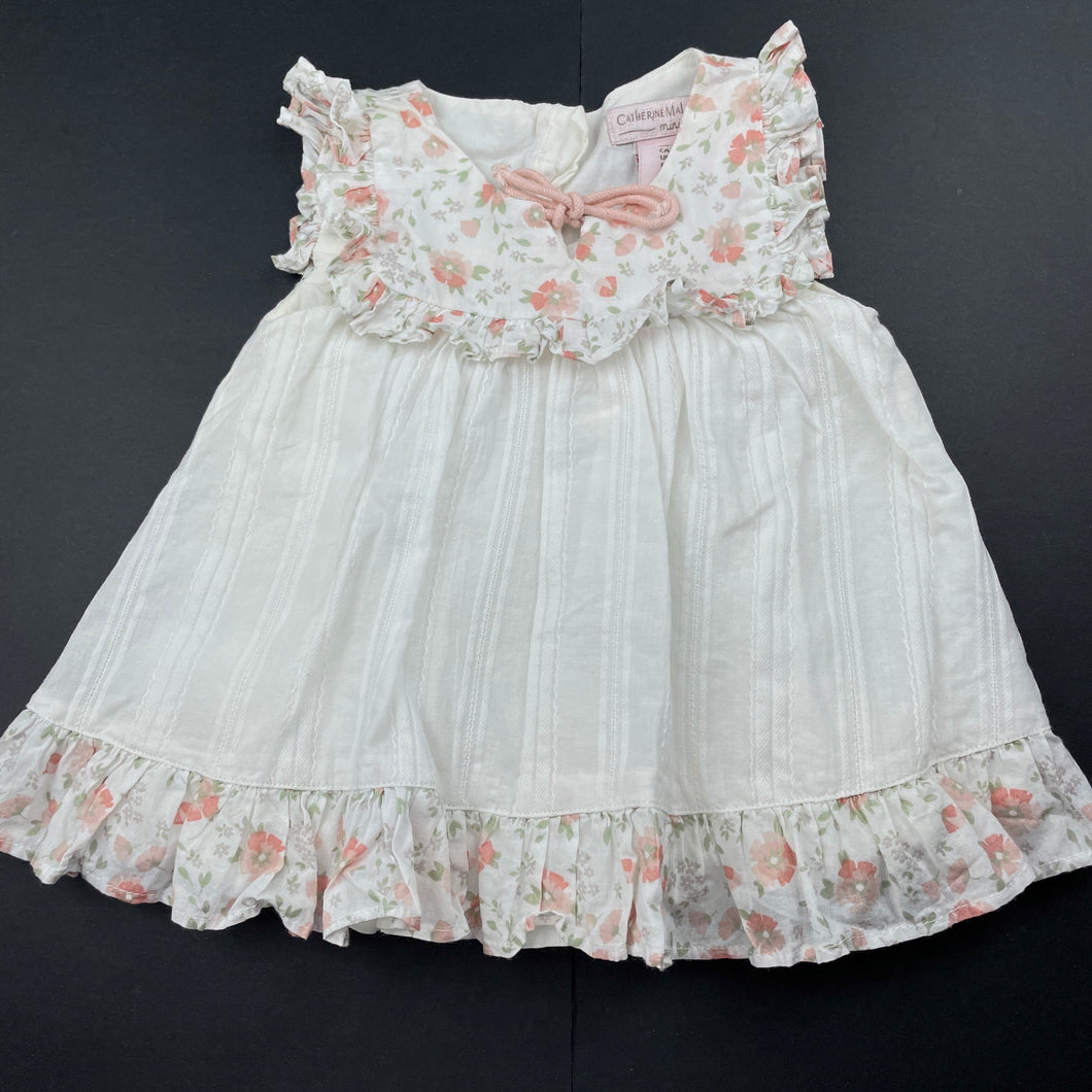 Girls Catherine Maladrino, lined floral cotton top, L: 31cm, FUC, size 00,  