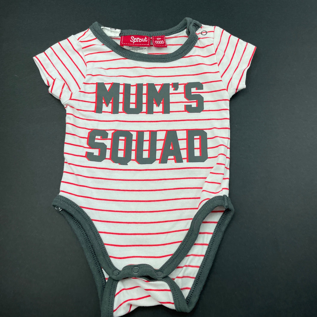 Boys Sprout, striped bodysuit / romper, GUC, size 0000,  