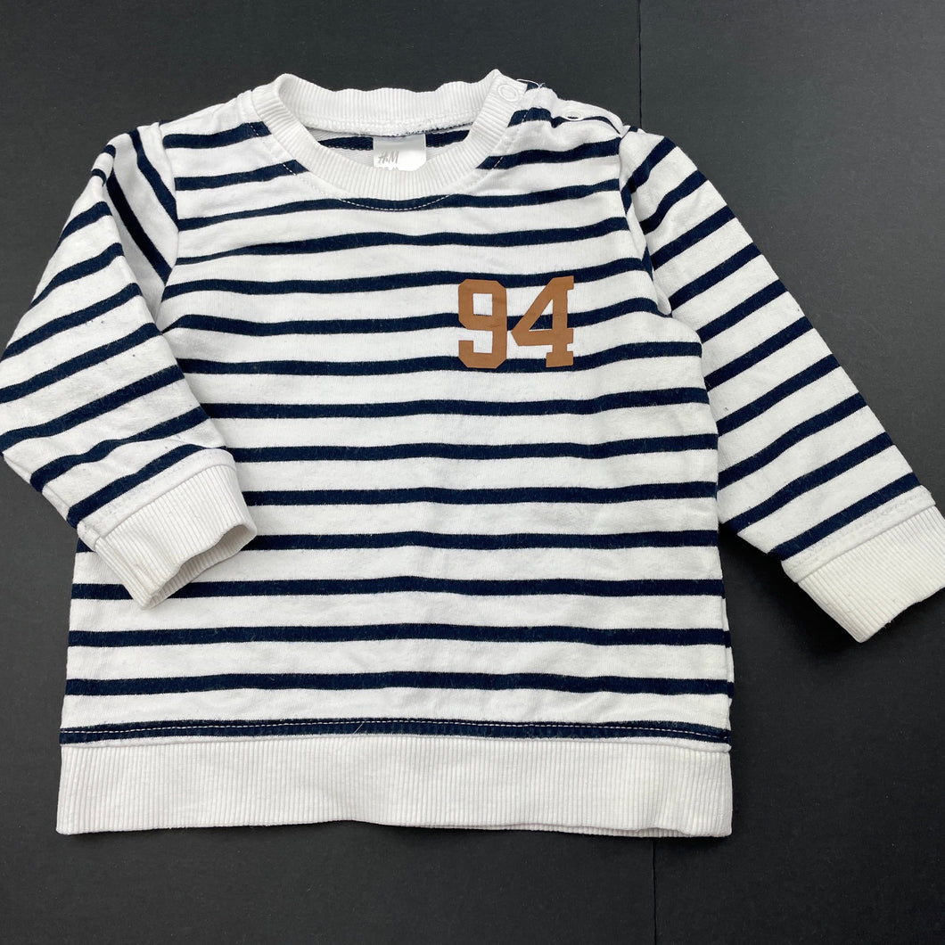 unisex H&M, navy stripe lightweight sweater / top, FUC, size 00,  