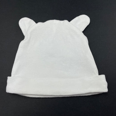 unisex Dymples, white cotton hat / beanie, EUC, size 000,  