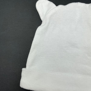 unisex Dymples, white cotton hat / beanie, EUC, size 000,  