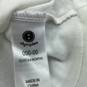 unisex Dymples, white cotton hat / beanie, EUC, size 000,  