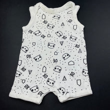 Load image into Gallery viewer, unisex Dymples, white &amp; black cotton romper, FUC, size 0000,  