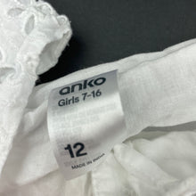 Load image into Gallery viewer, Girls Anko, lined broderie cotton summer top, EUC, size 12,  