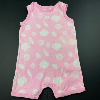 Girls Dymples, pink & white cotton romper, discolouration, FUC, size 1,  