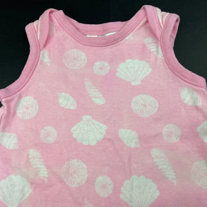 Girls Dymples, pink & white cotton romper, discolouration, FUC, size 1,  