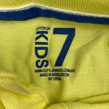 Load image into Gallery viewer, Boys Cotton On, yellow cotton polo shirt / top, EUC, size 7,  
