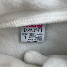 Load image into Gallery viewer, Girls Kids Stuff, white fleece jacket / coat, L: 35cm, GUC, size 1,  
