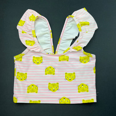 Girls Anko, pink stripe swim top, EUC, size 3,  