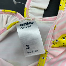 Load image into Gallery viewer, Girls Anko, pink stripe swim top, EUC, size 3,  