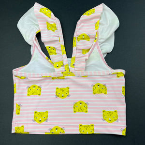 Girls Anko, pink stripe swim top, EUC, size 3,  