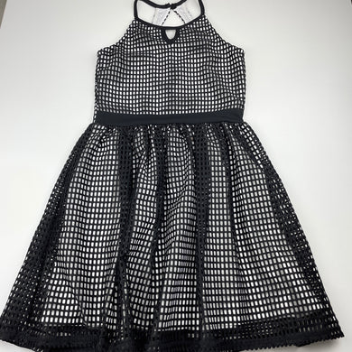 Girls B Collection, black & white party dress, FUC, size 10, L: 73cm