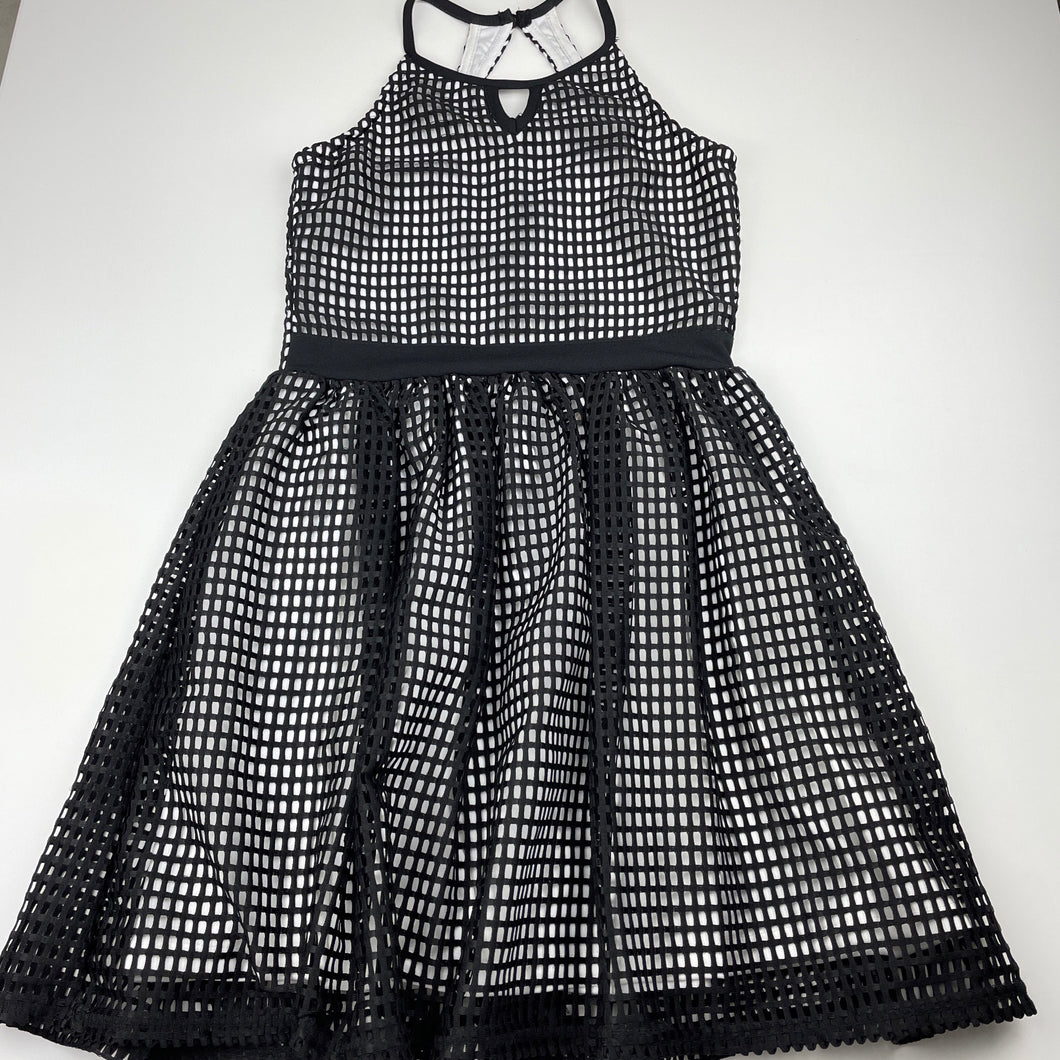Girls B Collection, black & white party dress, FUC, size 10, L: 73cm