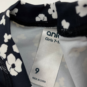 Girls Anko, floral short sleeve rashie / swim top, GUC, size 9,  