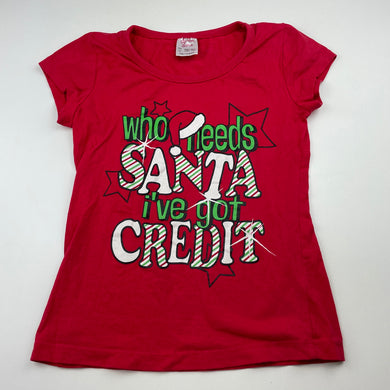 Girls Junior Zone, red cotton Christmas t-shirt / top, FUC, size 10,  