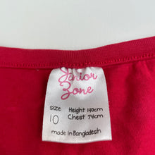 Load image into Gallery viewer, Girls Junior Zone, red cotton Christmas t-shirt / top, FUC, size 10,  