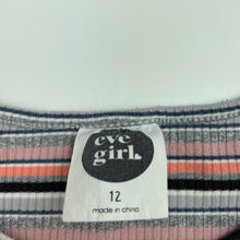 Load image into Gallery viewer, Girls Eve Girl, striped ribbed t-shirt / top, GUC, size 12,  