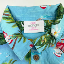 Load image into Gallery viewer, Girls Mango, tie front cotton Christmas top, EUC, size 5,  