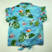 Load image into Gallery viewer, Girls Mango, tie front cotton Christmas top, EUC, size 5,  
