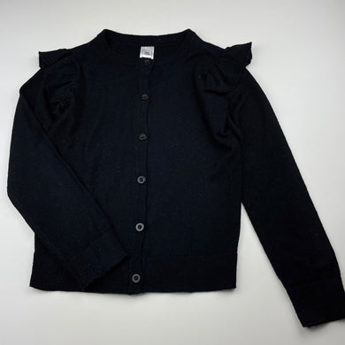 Girls Kids & Co, black knitted ruffle cardigan, EUC, size 7,  
