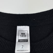 Load image into Gallery viewer, Girls Kids &amp; Co, black knitted ruffle cardigan, EUC, size 7,  