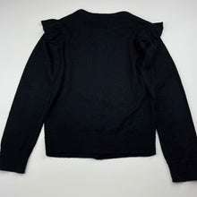 Load image into Gallery viewer, Girls Kids &amp; Co, black knitted ruffle cardigan, EUC, size 7,  