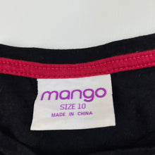 Load image into Gallery viewer, Girls Mango, black cotton Christmas t-shirt / top, unicorn, GUC, size 10,  