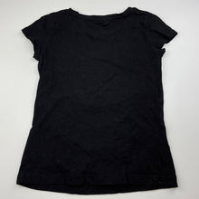 Load image into Gallery viewer, Girls Mango, black cotton Christmas t-shirt / top, unicorn, GUC, size 10,  