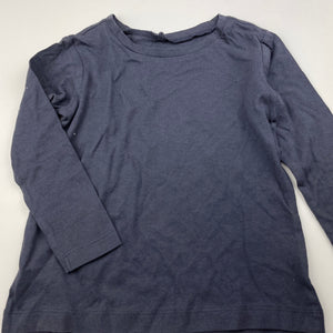 Girls Anko, navy cotton long sleeve t-shirt / top, EUC, size 2,  