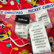 Load image into Gallery viewer, Girls Disney, Mickey Mouse cotton Christmas pyjamas, EUC, size 10,  