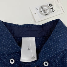 Load image into Gallery viewer, Boys Target, navy cotton long sleeve shirt, NEW, size 4,  