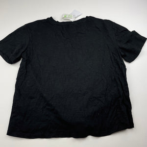 Girls Anko, black cotton tie front t-shirt / top, NEW, size 14,  