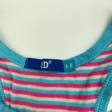 Load image into Gallery viewer, Girls L&amp;D, striped stretchy singlet top, FUC, size 6-8,  