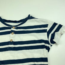 Load image into Gallery viewer, Boys Anko, navy stripe cotton henley top, FUC, size 6,  