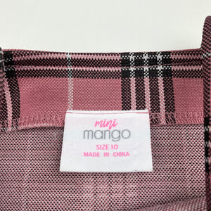 Girls Mango, checked lightweight casual dress, pilling, FUC, size 10, L: 70cm