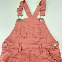 Load image into Gallery viewer, Girls Breakers, pink denim overalls dress / pinafore, EUC, size 4, L: 55cm