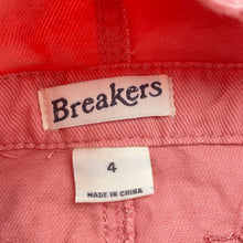 Load image into Gallery viewer, Girls Breakers, pink denim overalls dress / pinafore, EUC, size 4, L: 55cm