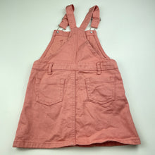 Load image into Gallery viewer, Girls Breakers, pink denim overalls dress / pinafore, EUC, size 4, L: 55cm