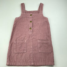 Load image into Gallery viewer, Girls Anko, pink corduroy cotton overalls dress, EUC, size 4, L: 56cm