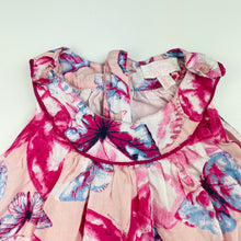Load image into Gallery viewer, Girls Pumpkin Patch, lined lightweight cotton party dress, butterflies, GUC, size 2, L: 47cm