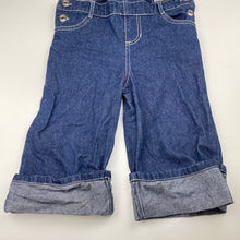 Load image into Gallery viewer, unisex Disney, Mickey Mouse lightweight denim overalls, Inside leg: 24.5cm, EUC, size 5,  