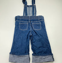 Load image into Gallery viewer, unisex Disney, Mickey Mouse lightweight denim overalls, Inside leg: 24.5cm, EUC, size 5,  