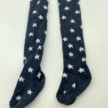 Load image into Gallery viewer, Girls Lily &amp; Dan, blue &amp; white stretchy stockings, GUC, size 3-4,  