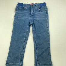 Load image into Gallery viewer, unisex Sprout, stretchy denim pants, elasticated, Inside leg: 31cm, EUC, size 2,  