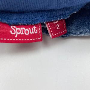 unisex Sprout, stretchy denim pants, elasticated, Inside leg: 31cm, EUC, size 2,  