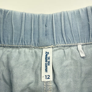 Girls 1964 Denim Co, chambray cotton pants, elasticated, Inside leg: 62.5cm, FUC, size 12,  